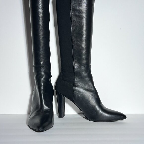 Stuart Weitzman Black Over the Knee 50/50 High Heel Boot Sz 8 - Picture 5 of 15